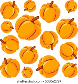 Happy Thanksgiving Day seamless pattern pumpkin vector. Halloween pumpkin vector collection.  eco background of orange vegetables. vector illustration