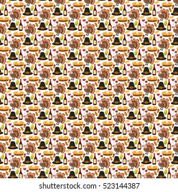 Happy Thanksgiving Day seamless pattern vector.