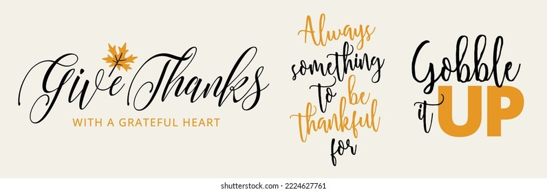 Happy Thanksgiving day. Set of Thanksgiving banners. Thanksgiving vector illustration
