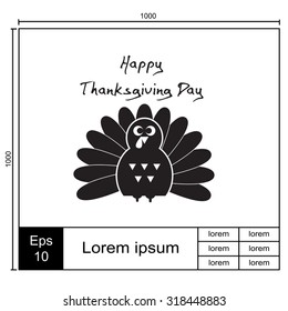 Happy Thanksgiving Day. Set vector icon