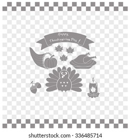Happy Thanksgiving Day. Set vector icon