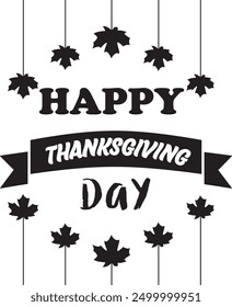 Happy Thanksgiving Day silhouette vector illustration