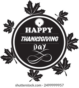 Happy Thanksgiving Day silhouette vector illustration