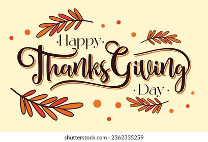 Happy Thanksgiving Day template emblem background. Vector illustration