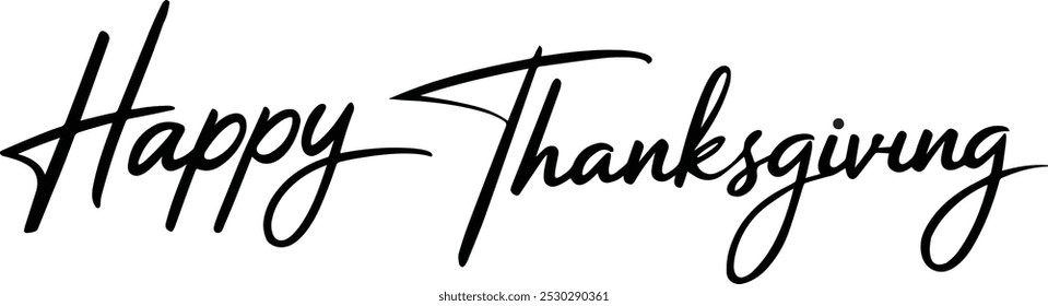 Happy Thanksgiving Day Text calligraphy vector style illustration.