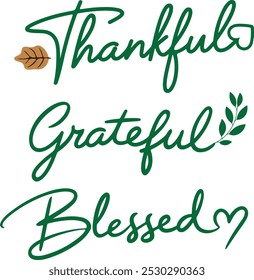 Happy Thanksgiving Day Text calligraphy vector style illustration.