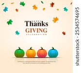 Happy Thanksgiving Day. thanks giving celebration. Happy Thanksgiving background. November 31. Cartoon Vector Illustration template for Poster, Banner, Greeting Card, Flyer, Card, Cover.
