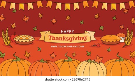 Happy Thanksgiving Day. thanks giving celebration. Happy Thanksgiving background. November 23. Cartoon Vector Illustration for Poster, Banner, Greeting Card, Flyer, Invitation Card, Cover, Template.