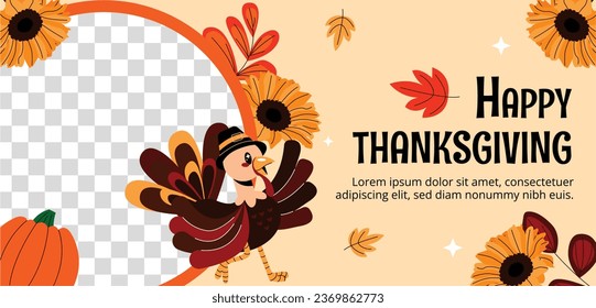 Happy Thanksgiving Day. thanks giving celebration. Happy Thanksgiving background. November 23. Cartoon Vector Illustration for Poster, Banner, Greeting Card, Flyer, Invitation Card, Cover, Template.