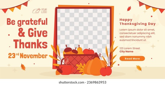 Happy Thanksgiving Day. thanks giving celebration. Happy Thanksgiving background. November 23. Cartoon Vector Illustration for Poster, Banner, Greeting Card, Flyer, Invitation Card, Cover, Template.