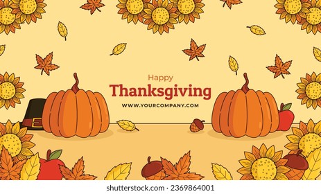 Happy Thanksgiving Day. thanks giving celebration. Happy Thanksgiving background. November 23. Cartoon Vector Illustration for Poster, Banner, Greeting Card, Flyer, Invitation Card, Cover, Template.