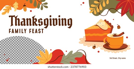 Happy Thanksgiving Day. thanks giving celebration. Happy Thanksgiving background. November 23. Cartoon Vector Illustration template for Poster, Banner, Greeting Card, Flyer, Card, Cover.
