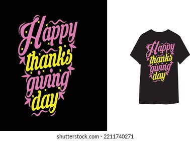 Happy thanksgiving day t-shirt vactor 