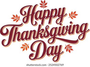 Happy Thanksgiving Day typography design vector style with white background 