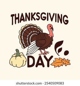 Happy thanksgiving day typography design, vector illustration.
