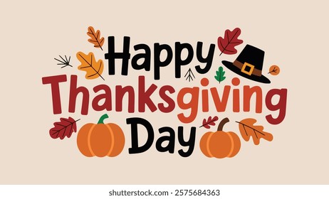 Happy Thanksgiving Day Typography Design