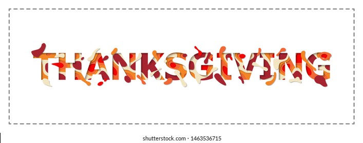 happy thanksgiving day typography vector design in paper cut style for greeting cards and poster on a textural background design template celebration. autumn fall season vector illustration.