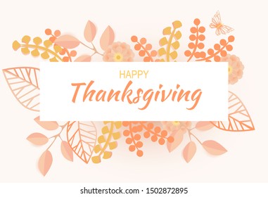 Happy thanksgiving day typography vector illustration. 