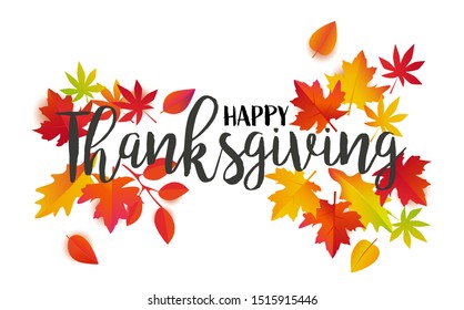 Happy thanksgiving day typography vector illustration. 