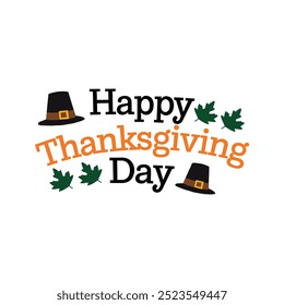 Happy Thanksgiving day typography vector design with white background