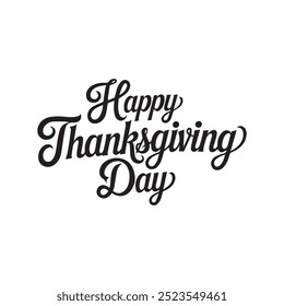Diseño feliz del Vector de la tipografía del día de Acción de Gracias con el fondo blanco