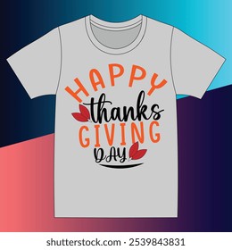 happy thanksgiving day typography vector t-shirt design in illustration