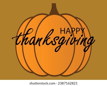 Happy thanksgiving day. Vector banner, greeting card with text Happy thanksgiving day