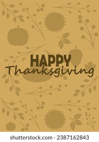 Happy thanksgiving day. Vector banner, greeting card with text Happy thanksgiving day