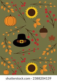 Happy thanksgiving day. Vector banner, greeting card with text Happy thanksgiving day