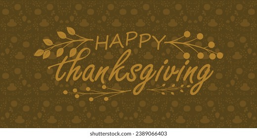 Happy thanksgiving day. Vector banner, greeting card with text Happy thanksgiving day