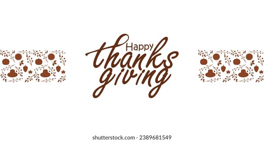 Happy thanksgiving day. Vector banner, greeting card with text Happy thanksgiving day