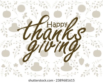 Happy thanksgiving day. Vector banner, greeting card with text Happy thanksgiving day
