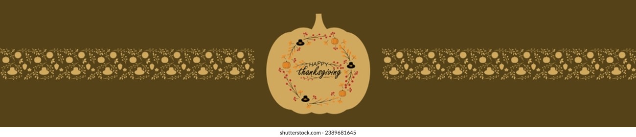 Happy thanksgiving day. Vector banner, greeting card with text Happy thanksgiving day