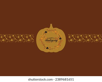 Happy thanksgiving day. Vector banner, greeting card with text Happy thanksgiving day