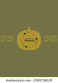 Happy thanksgiving day. Vector banner, greeting card with text Happy thanksgiving day