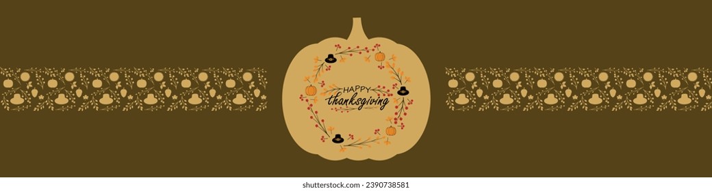 Happy thanksgiving day. Vector banner, greeting card with text Happy thanksgiving day