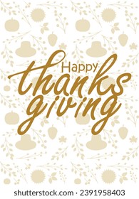 Happy thanksgiving day. Vector banner, greeting card with text Happy thanksgiving day