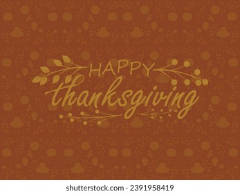 Happy thanksgiving day. Vector banner, greeting card with text Happy thanksgiving day