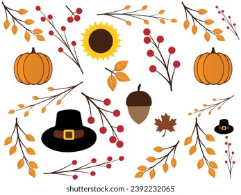 Happy thanksgiving day. Vector banner, greeting card with text Happy thanksgiving day