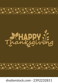 Happy thanksgiving day. Vector banner, greeting card with text Happy thanksgiving day