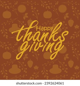 Happy thanksgiving day. Vector banner, greeting card with text Happy thanksgiving day