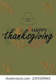 Happy thanksgiving day. Vector banner, greeting card with text Happy thanksgiving day