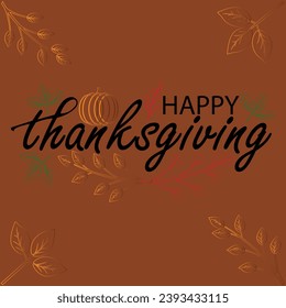 Happy thanksgiving day. Vector banner, greeting card with text Happy thanksgiving day