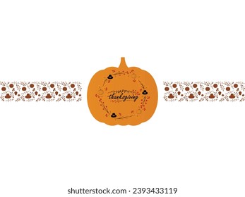 Happy thanksgiving day. Vector banner, greeting card with text Happy thanksgiving day