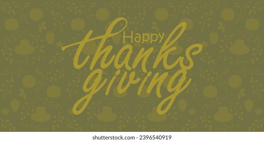 Happy thanksgiving day. Vector banner, greeting card with text Happy thanksgiving day