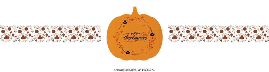 Happy thanksgiving day. Vector banner, greeting card with text Happy thanksgiving day