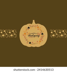 Happy thanksgiving day. Vector banner, greeting card with text Happy thanksgiving day