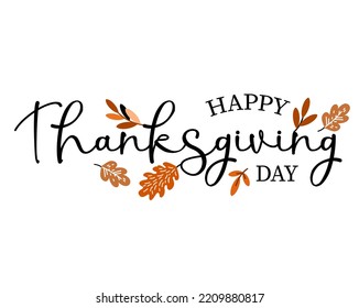 Happy Thanksgiving Day vector calligraphy isolated illustration