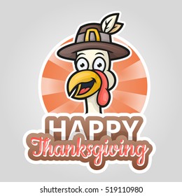 Happy thanksgiving  day. Vector cartoon turkey character. 