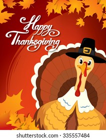 Happy Thanksgiving day! Vector greeting card